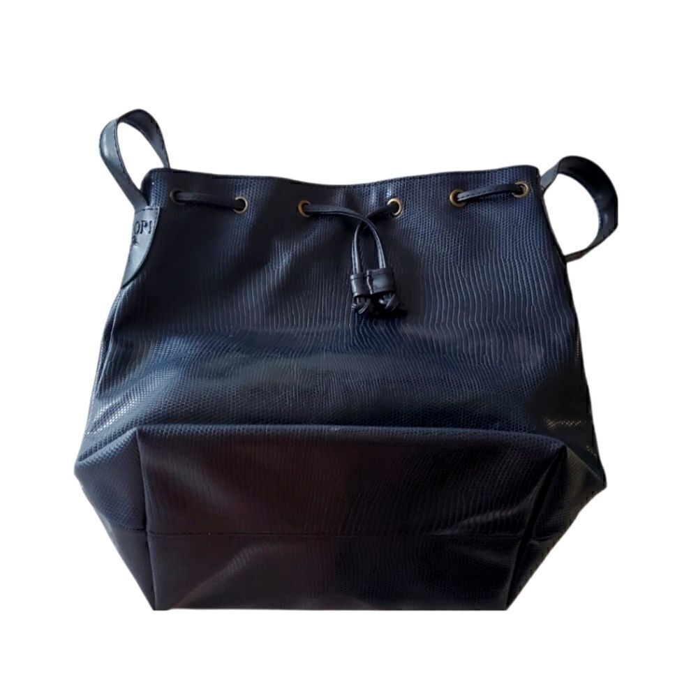 Joop! Leather Navy Reptile Drawstring Bag